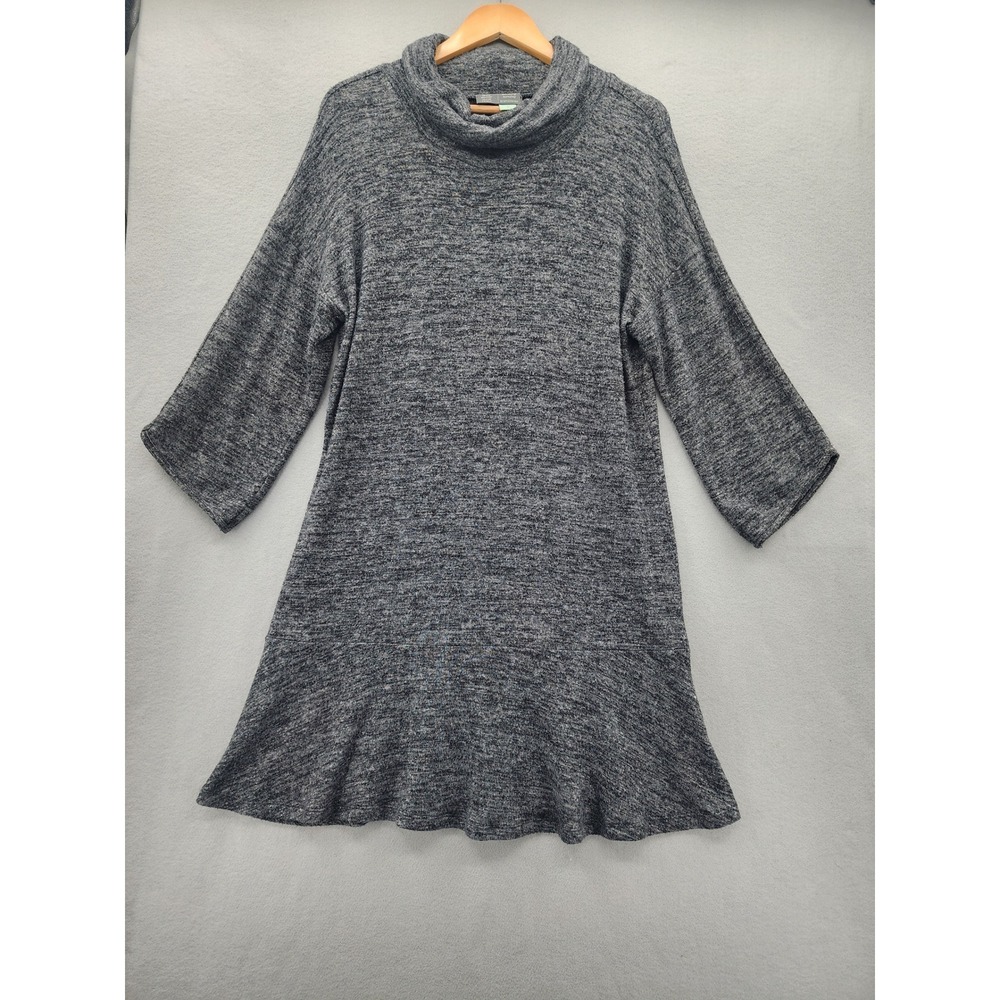 Saturday Sunday Anthropologie Gray Marl Cowl Neck Flounce Hem Tunic Dress‎ Small